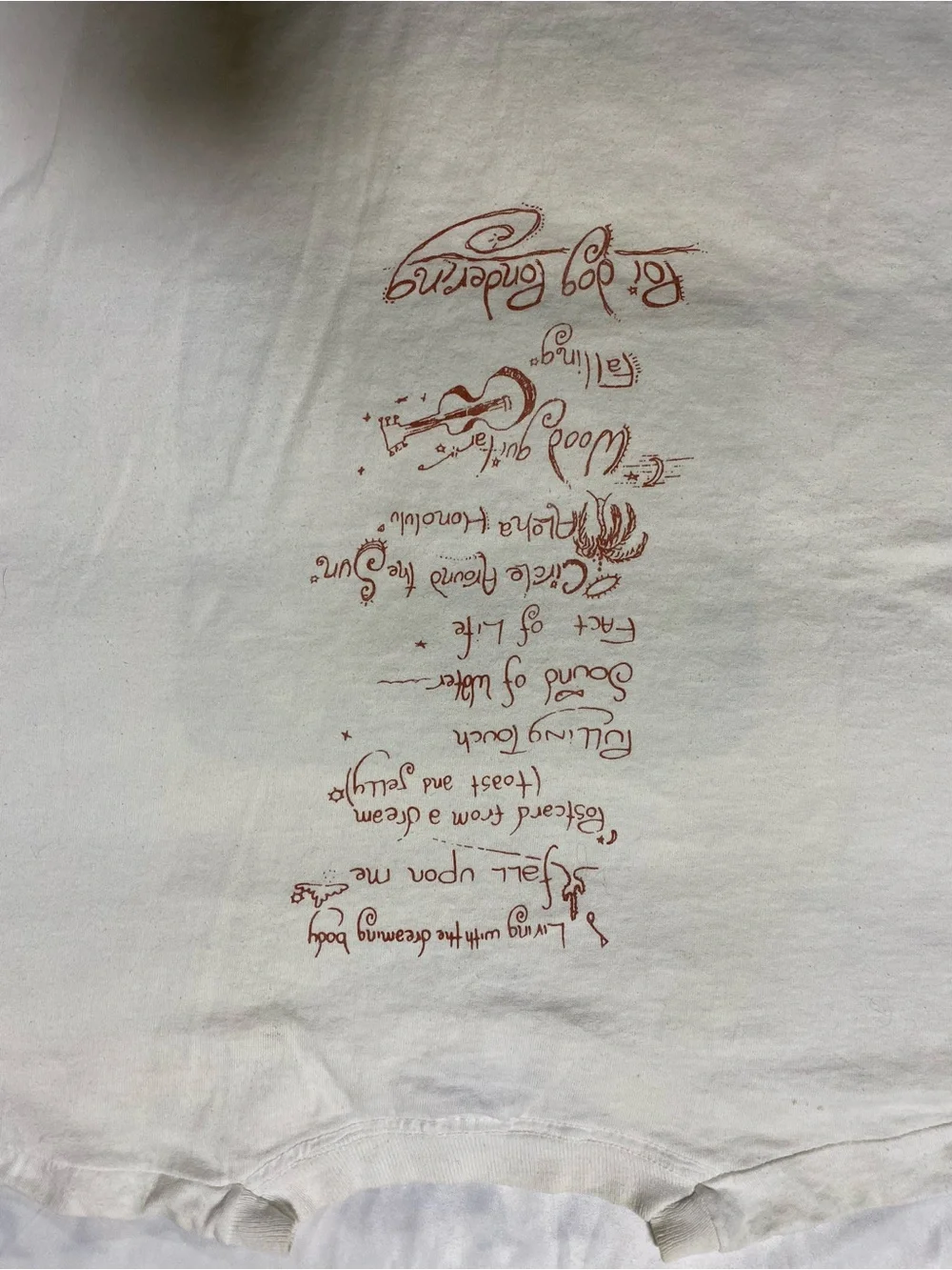 90’s Fruit of the Loom single stitch White Tee with Green Tree Artwork